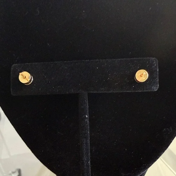 Gold-Tone Round Coin Stud Earrings - Picture 3 of 4